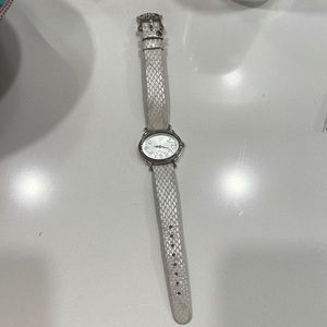 Betsey Johnson white slim watch
